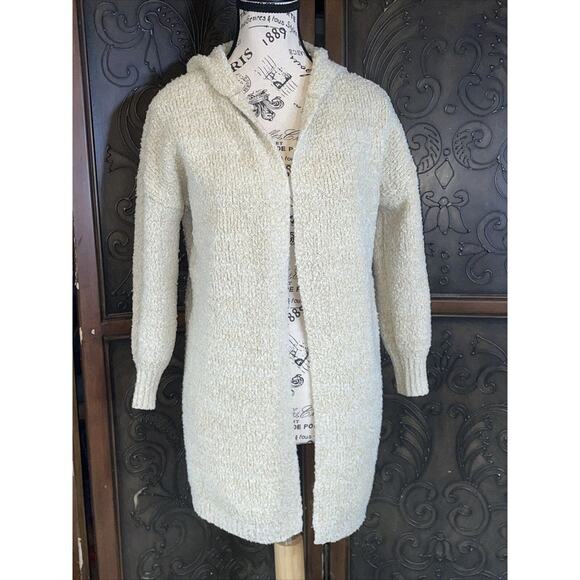 MM by Michell Cream Hooded cardigan Sweater Women's Size XS‎ - Picture 1 of 5
